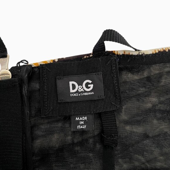 D&G Dolce & Gabbana Dress 38 Brown Tiger Print Ruched Mini Bodycon - Picture 5 of 8